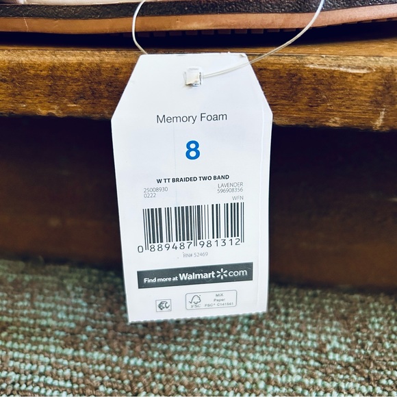 Time & Tru NWT Lavender Braided Band Two Strap Flat Slides Sandals Sz 8 39.5 - Picture 7 of 10